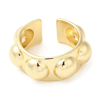 Brass Open Cuff Rings, Real 16K Gold Plated, Inner Diameter: 18.4mm