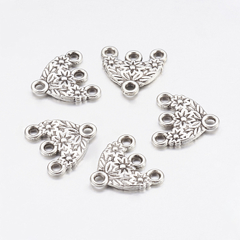 Tibetan Style Chandelier Components Links, Hat, Lead Free and Cadmium Free, Antique Silver, 15x16x2mm, Hole: 2mm