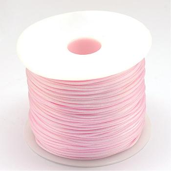 Nylon Thread, Rattail Satin Cord, Pearl Pink, 1.5mm, about 49.21 yards(45m)/roll
