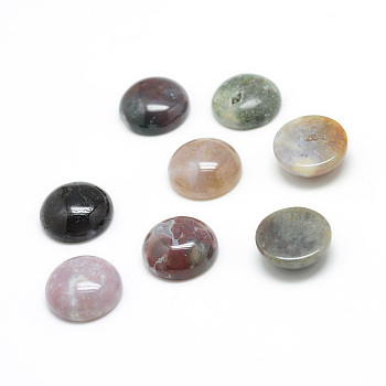 Natural Indian Agate Gemstone Cabochons, Half Round, 18x6.5mm