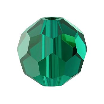 Preciosa&reg Crystal Beads, Czech Crystal, 451 19 602 Round, 50730 Emerald, 5mm, Hole: 1mm