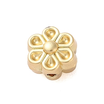 Rack Plating Alloy Beads, Flower, Matte Gold Color, 7x7x5mm, Hole: 1mm