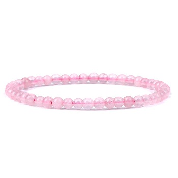 4MM Natural Rose Quartz Stretch Bracelets