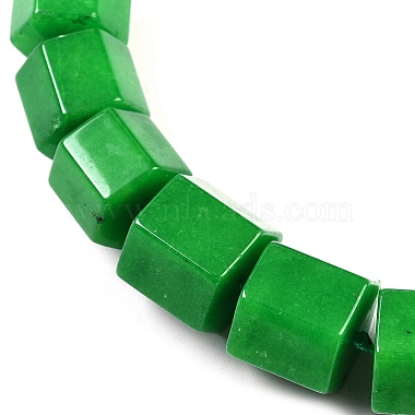 Colliers de perles graduées en jade malaisien naturel teinté à prisme hexagonal pour femmes et hommes(NJEW-K388-03H)-2