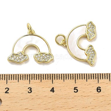 Brass Micro Pave Clear Cubic Zirconia Pendants(KK-K365-17G)-3