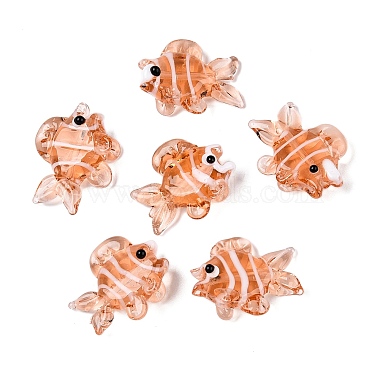 Sandy Brown Fish Lampwork Beads