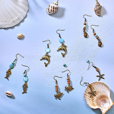 kits de fabrication de boucles d'oreilles sur le thème de l'océan rétro sunnyclue diy(DIY-SC0013-30)-5