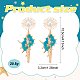 3 Pairs 3 Colors Golden Alloy Sun with Shell Shape Dangle Stud Earrings(EJEW-AN0004-40)-2