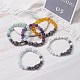 Natural Mixed Stone & Non-magnetic Synthetic Hematite Round Beads Energy Power Stretch Bracelet for Girl Women(BJEW-JB07043)-3