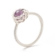 Natural Amethyst Round Finger Ring(RJEW-TA00057-01)-1