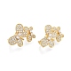 Brass Pave Clear Cubic Zirconia Twister Clasps(KK-A165-06G)-3