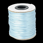 Nylon Satin Rattail Cords, Beading Threads for Bracelet Jewelry Making Chinese Knot Macrame Craft, Light Sky Blue, 2mm, about 50yards/roll(150 feet/roll)(X-NWIR-A003-25)