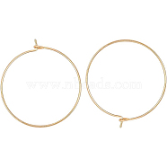 Long-Lasting Plated Brass Hoop Earrings Findings, Nickel Free, RingVacuum Packing, Real 18K Gold Plated, 31x0.9mm, Pin: 1mm, 30pcs/box(KK-BC0005-10G-NF)