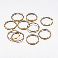 Iron Jump Rings, Open Jump Rings, Cadmium Free & Nickel Free & Lead Free, Antique Bronze, 14x1.5mm, Inner Diameter: 11mm, about 360pcs/200g(X-JRAB14mm-NF)