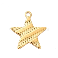 Ion Plating(IP) 304 Stainless Steel Pendants, Star Charms, Real 18K Gold Plated, 15x14x1mm, Hole: 1.5mm(STAS-F282-05G)
