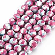 Handmade Polymer Clay Beads Strands, for DIY Jewelry Crafts Supplies, Round, Pale Violet Red, 8.5~9x8mm, Hole: 1.8mm, about 40pcs/strand, 12.80 inch(32.5cm)(CLAY-N008-054-05)