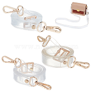 WADORN 3Pcs 3 Style Adjustable Transparent PVC Bag Straps, with Alloy Swivel Clasps, Clear, 80.5~150cm, 1pc/style(FIND-WR0010-01)