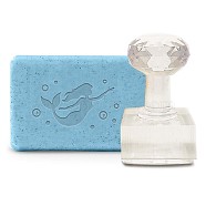 Plastic Stamps, DIY Soap Molds Supplies, Square, Mermaid Pattern, 23x39mm(DIY-WH0350-105)