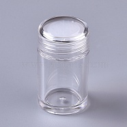 Plastic Loose Powder Bottle, with Plastic Sifter, Empty Bottle, Column, Clear, 4.8x2.7cm, Capacity: 10ml(0.33 fl. oz)(X-MRMJ-WH0056-72)