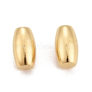 Rack Plating Eco-friendly Brass Beads, Half-hole, Lead Free & Cadmium Free, Long-Lasting Plated, Barrel, Real 24K Gold Plated, 7.5x4mm, Hole: 2mm(KK-D075-34G-RS)
