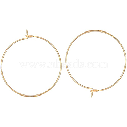 Long-Lasting Plated Brass Hoop Earrings Findings, Nickel Free, RingVacuum Packing, Real 18K Gold Plated, 31x0.9mm, Pin: 1mm, 30pcs/box(KK-BC0005-10G-NF)
