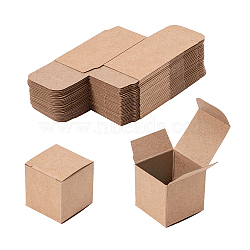 Kraft Paper Box, Square, Dark Goldenrod, 3.8x3.8x3.8cm(X-CON-WH0029-01)