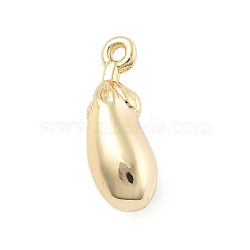 Brass Pendants, Vegetable Eggplant Charms, Golden, 11.5x4.5x4mm, Hole: 0.8mm(KK-D283-26G)