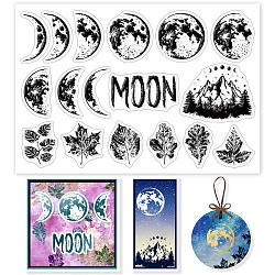 PVC Plastic Stamps, for DIY Scrapbooking, Photo Album Decorative, Cards Making, Stamp Sheets, Moon Pattern, 16x11x0.3cm(DIY-WH0167-56-979)