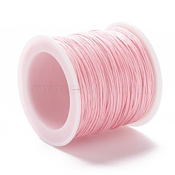 Nylon Thread, DIY Material for Jewelry Making, Pink, 1mm, 100yards/roll(NWIR-K013-B14)