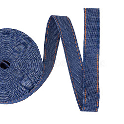 Stitch Denim Ribbon, Garment Accessories, for DIY Crafts Hairclip Accessories and Sewing Decoration, Marine Blue, 2.5cm, 10m/bag(OCOR-TAC0009-04C-03)