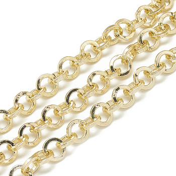 Aluminum Rolo Chains, Belcher Chains, Unwelded, Gold, 8x1.6mm