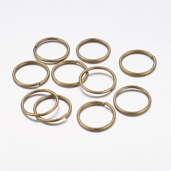 Iron Jump Rings, Open Jump Rings, Cadmium Free & Nickel Free & Lead Free, Antique Bronze, 14x1.5mm, Inner Diameter: 11mm, about 360pcs/200g