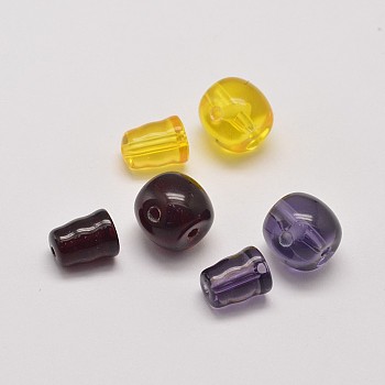 3-Hole Glass Guru Beads, Buddha Beads, T-Drilled Beads, Mixed Color, 19mm, Hole: 1mm