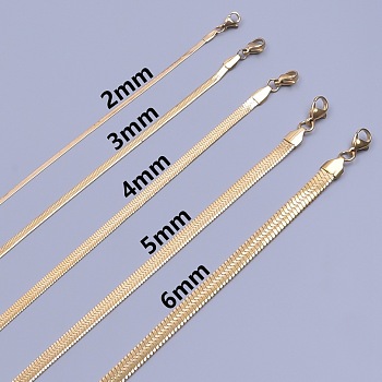 1~2MM Unisex 304 Stainless Steel Flat Snake Chains Necklaces, 5.91 inch(15cm)