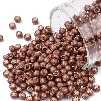 TOHO Round Seed Beads, Japanese Seed Beads, Frosted, (564F) Matte Galvanized Cabernet, 8/0, 3mm, Hole: 1mm, about 220pcs/10g