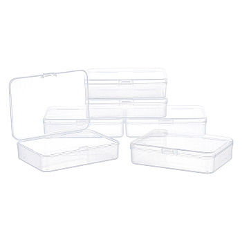 Polypropylene(PP) Storage Containers Box Case, with Lids, for Small Items and Other Craft Projects, Rectangle, Clear, 10.5x7.5x2.5cm