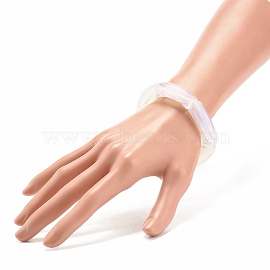 Bracelet extensible épais en tube incurvé en acrylique pour femme(BJEW-JB08124)-3