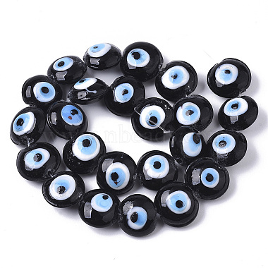 Hechos a mano de mal de ojo lampwork perlas hebras(X-LAMP-R143-04A)-2