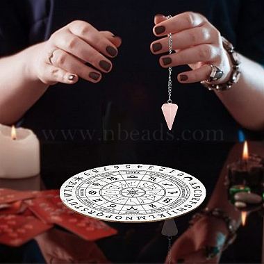 ahademaker 1pc cône/pointe/pendule pendentifs en pierre de quartz rose naturel(DIY-GA0004-24H)-5
