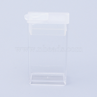 6 pcs Plastic Bead Containers, Flip Top Bead Storage, For Seed Beads  Storage Box, Rectangle, Clear, 50x27x12mm, Hole: 9x10mm