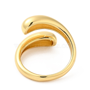 Brass Teardrop Open Cuff Ring for Women(RJEW-M148-03G)-2