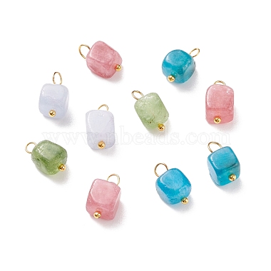Golden Mixed Color Square Gemstone Charms