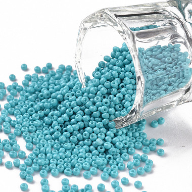 2mm Cyan Glass Beads