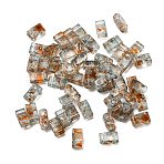 2-Hole Transparent Glass Seed Beads, Antique Style, Rectangle, Light Cyan, 5x2.5x2mm, Hole: 0.7mm(SEED-S023-30B-32)