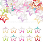 20Pcs Iron Enamel Snap Hair Clips, Star, 36x37x5.5mm(PHAR-TADJ0001-08)