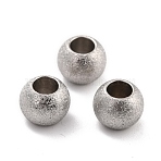 Non-Tarnish 201 Stainless Steel Beads, Round, Stainless Steel Color, 8x6mm, Hole: 4mm(STAS-STAS-Z039-02E-P)