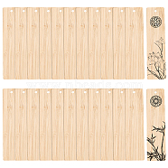 24Pcs Blank Bamboo Bookmark, Unfinished Wood Hanging Tags, for Engraving, Painting, Rectangle, Wheat, 120x30x2mm, Hole: 4mm(FIND-BC0003-45A)