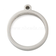 Non-Tarnish 304 Stainless Steel Laser Cut Pendants, Ring Charm, Stainless Steel Color, 22.5x20x3mm, Hole: 2mm(STAS-U009-06B-01)