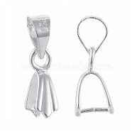 Silver Color Plated Brass Ice Pick Pinch Bails, 11x5mmm, Hole: 3mm, Pin: 0.8mm(X-KK-E143-S1)