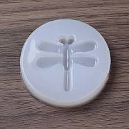 DIY Dragonfly Food Grade Silicone Molds, Resin Casting Molds, for UV Resin, Epoxy Resin Jewelry Making, White, 42x7.5mm, Inner Diameter: 29.5x30.5mm(DIY-C071-01)